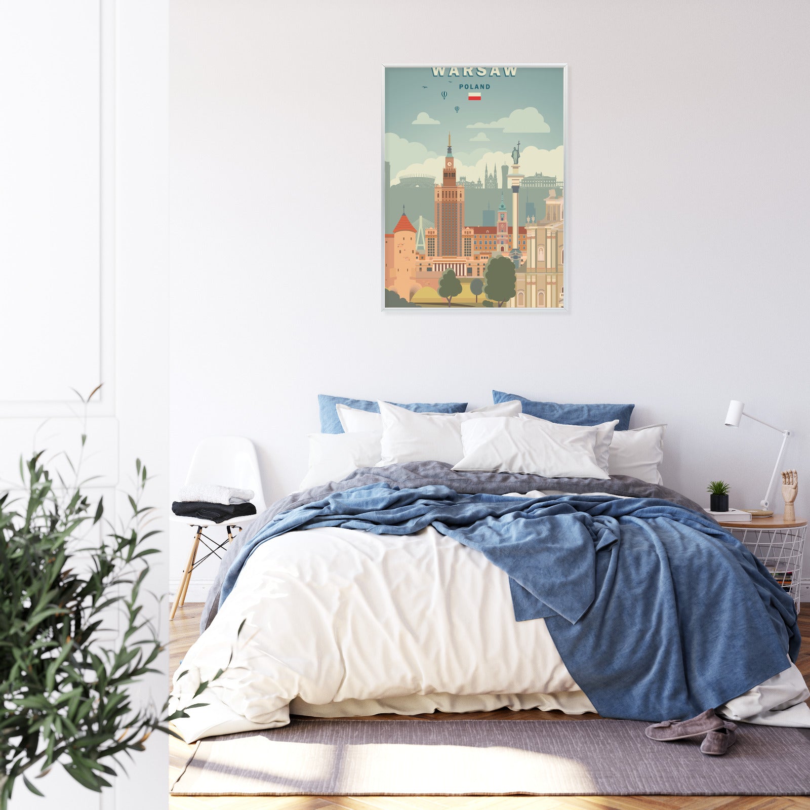 Plakat Ilustracja Architektury W Stolicy Polski Rama Aluminiowa Kolor Czarny