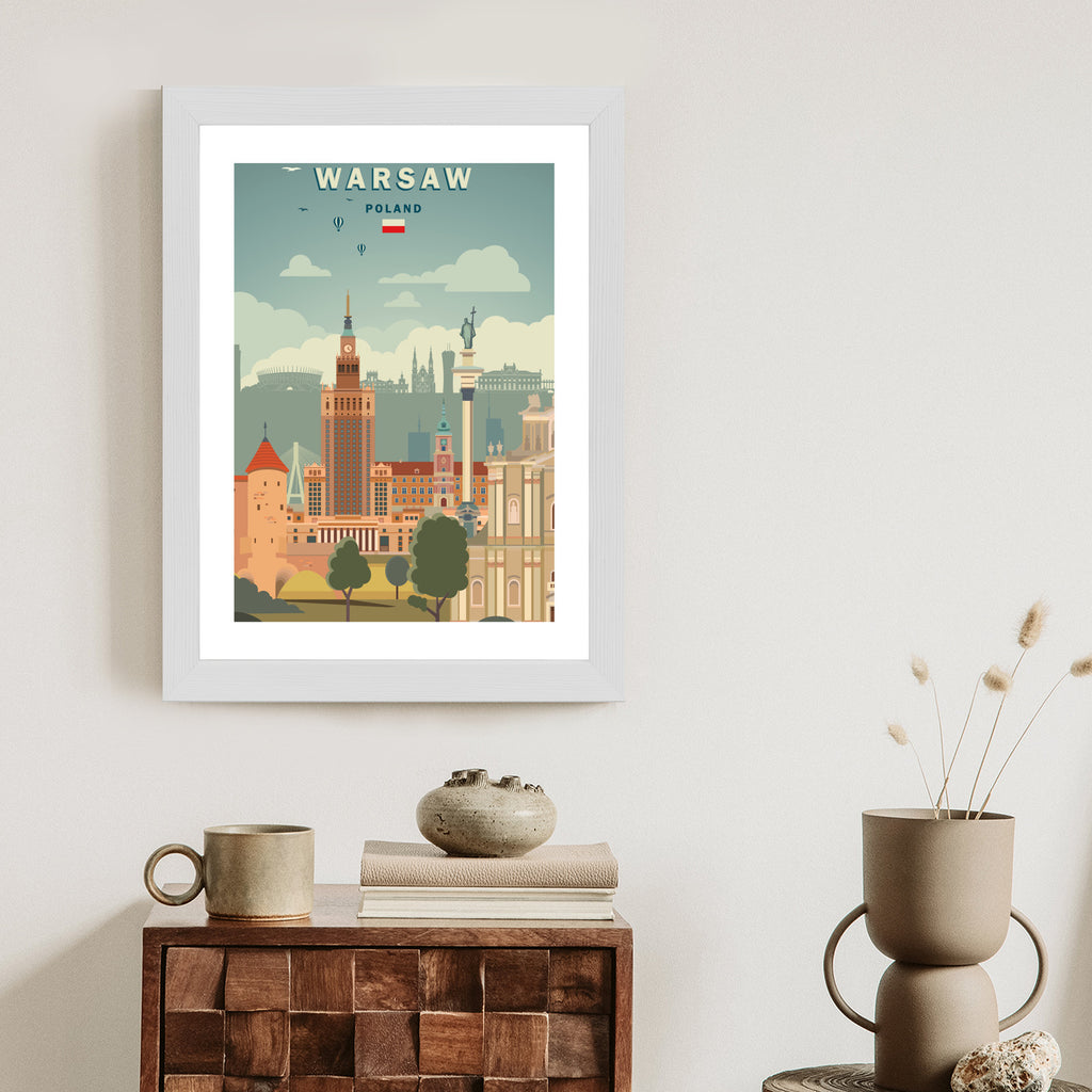 Plakat Ilustracja Architektury W Stolicy Polski Rama Aluminiowa Kolor Czarny
