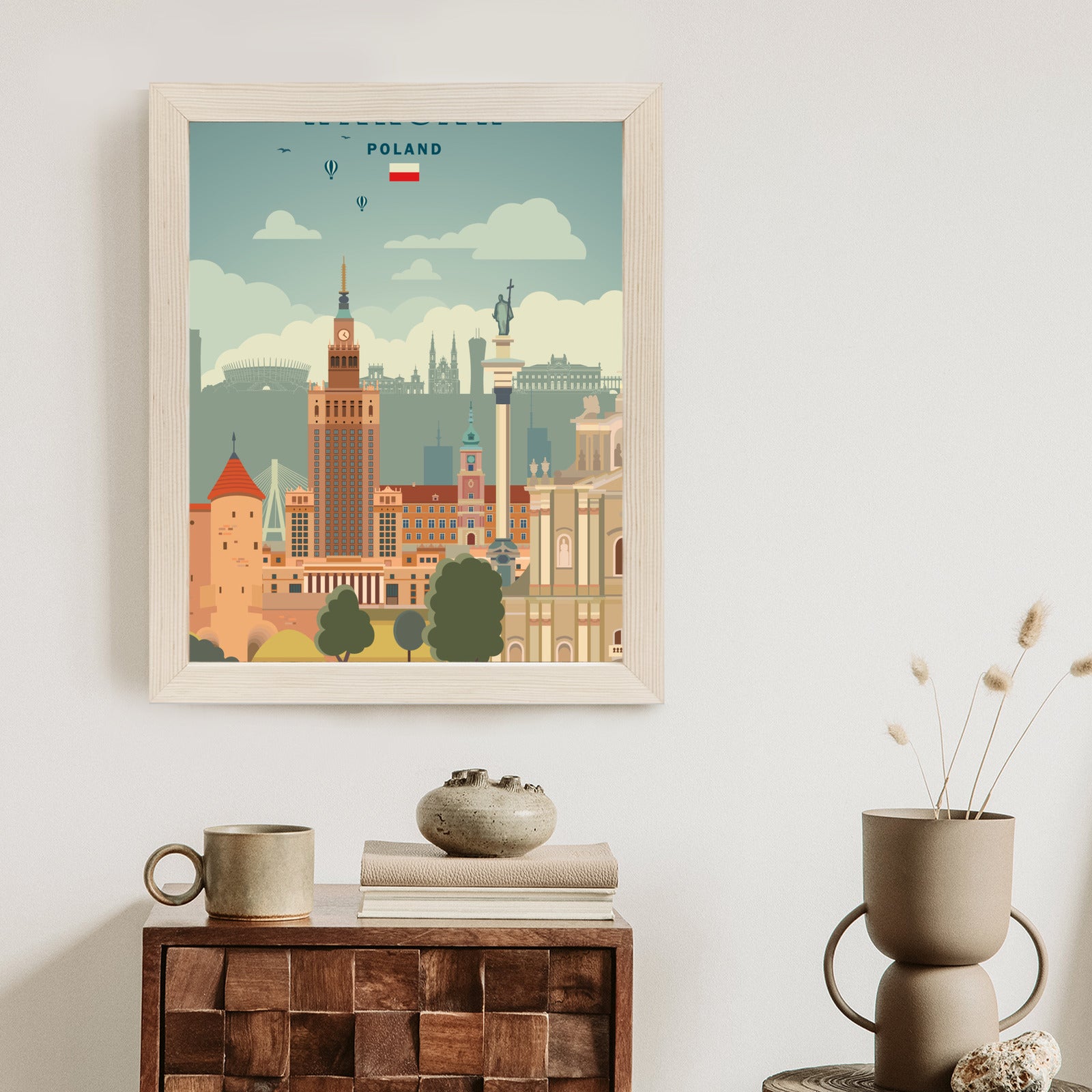 Plakat Ilustracja Architektury W Stolicy Polski Rama Aluminiowa Kolor Czarny