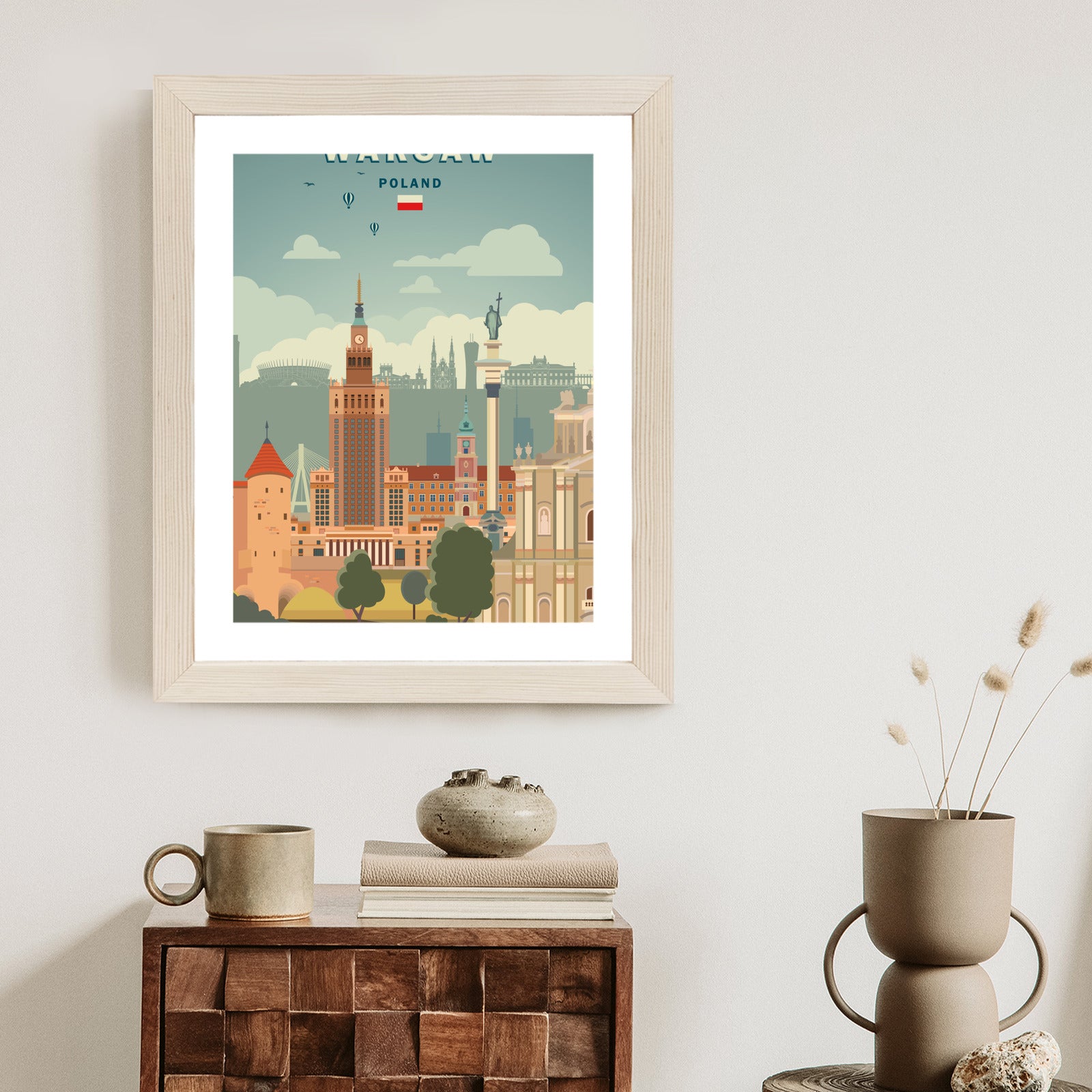 Plakat Ilustracja Architektury W Stolicy Polski Rama Aluminiowa Kolor Czarny