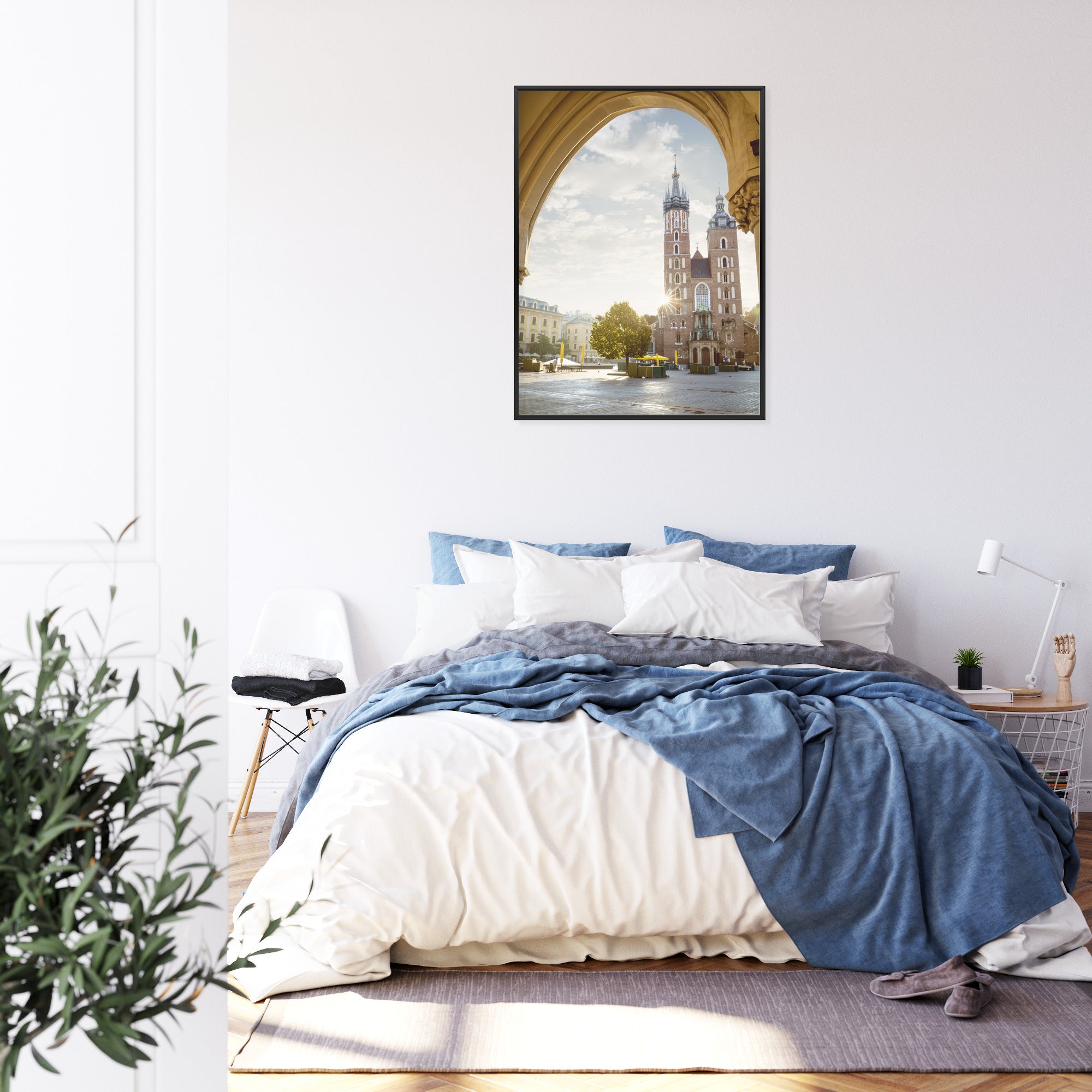 Plakat Widok Z Sukiennic Na Kościół Mariacki W Krakowie Rama Aluminiowa Kolor Czarny