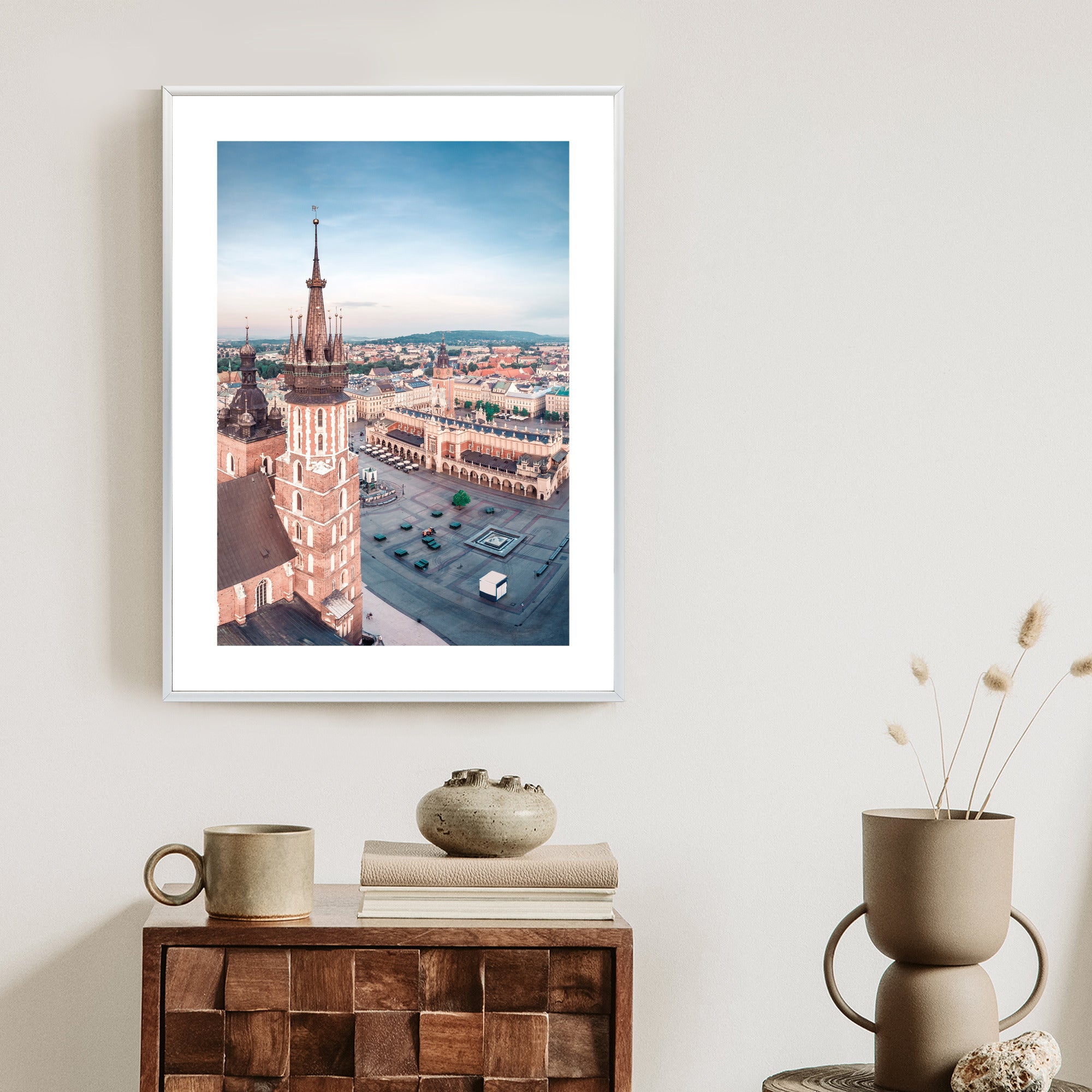 Plakat Widok Na Krakowski Rynek Z Lotu Ptaka Rama Aluminiowa Kolor Srebrny