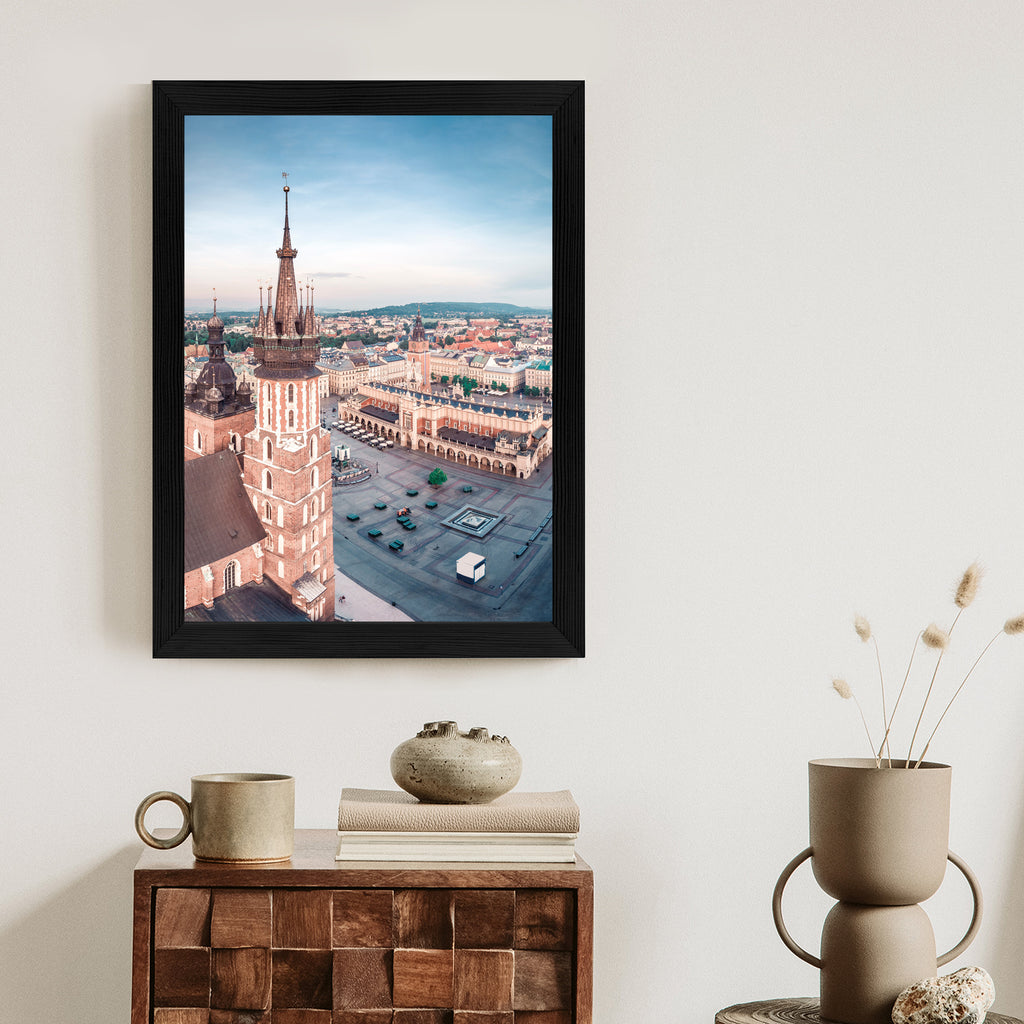Plakat Widok Na Krakowski Rynek Z Lotu Ptaka Rama Aluminiowa Kolor Srebrny