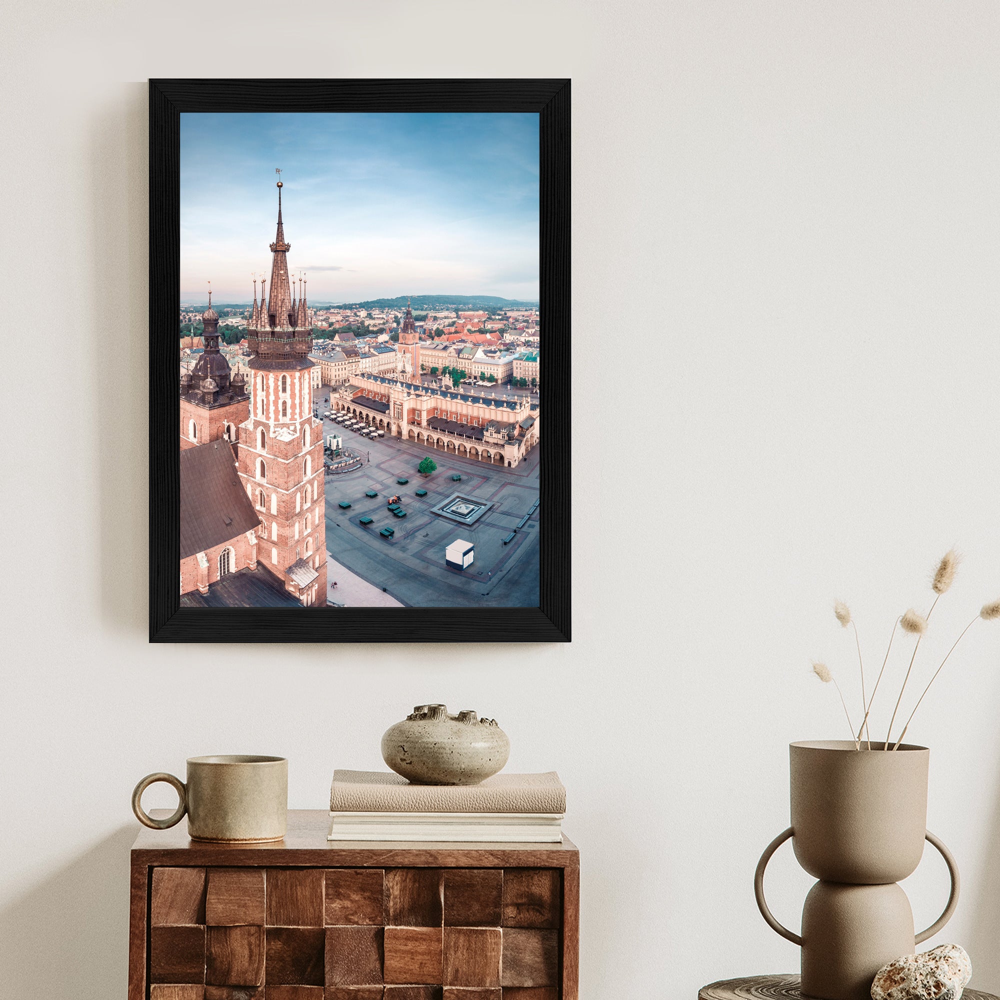 Plakat Widok Na Krakowski Rynek Z Lotu Ptaka Rama Aluminiowa Kolor Srebrny