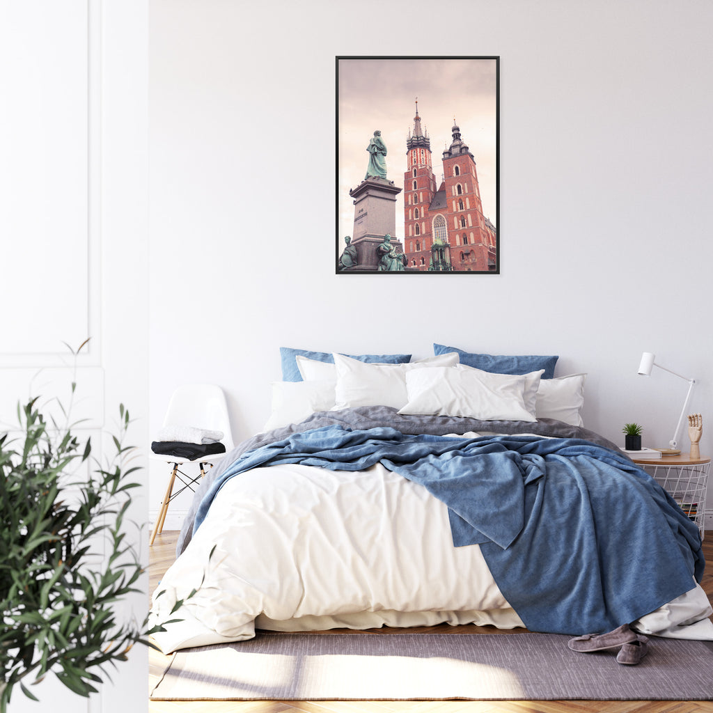 Plakat Pomnik Adama Mickiewicza Przed Kościołem Mariackim W Krakowie Rama Aluminiowa Kolor Czarny