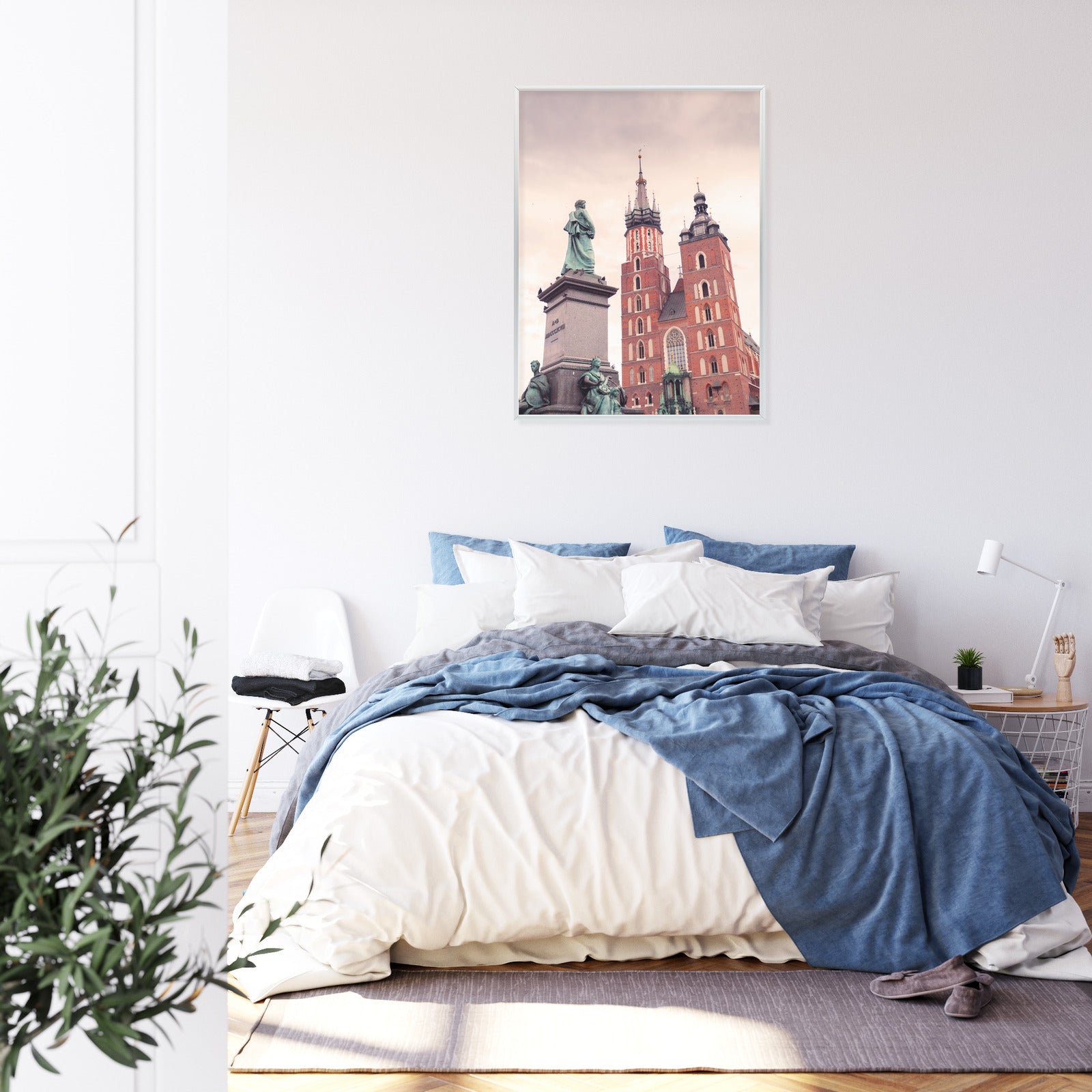 Plakat Pomnik Adama Mickiewicza Przed Kościołem Mariackim W Krakowie Rama Aluminiowa Kolor Czarny