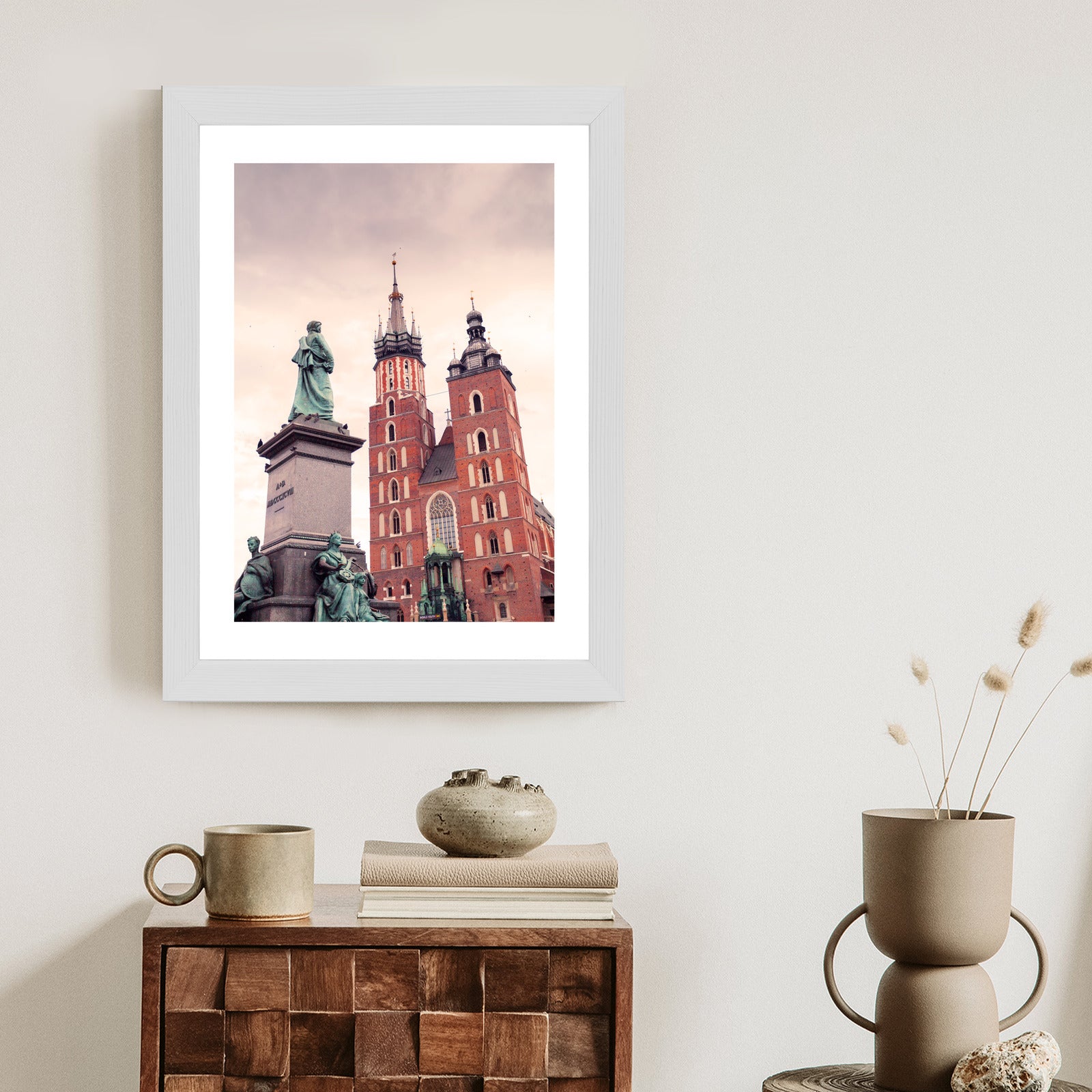 Plakat Pomnik Adama Mickiewicza Przed Kościołem Mariackim W Krakowie Rama Aluminiowa Kolor Czarny