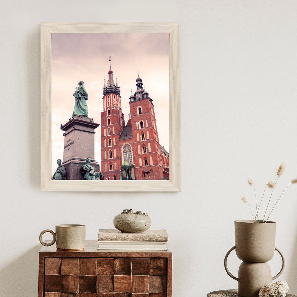 Plakat Pomnik Adama Mickiewicza Przed Kościołem Mariackim W Krakowie Rama Aluminiowa Kolor Czarny