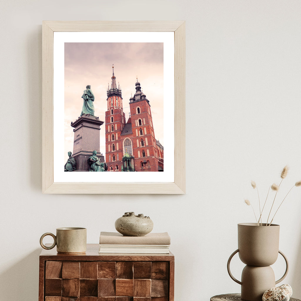 Plakat Pomnik Adama Mickiewicza Przed Kościołem Mariackim W Krakowie Rama Aluminiowa Kolor Czarny