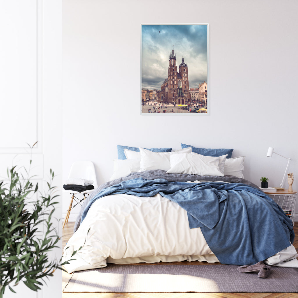 Plakat Malownicze Niebo Nad Kościołem Mariackim Rama Aluminiowa Kolor Czarny