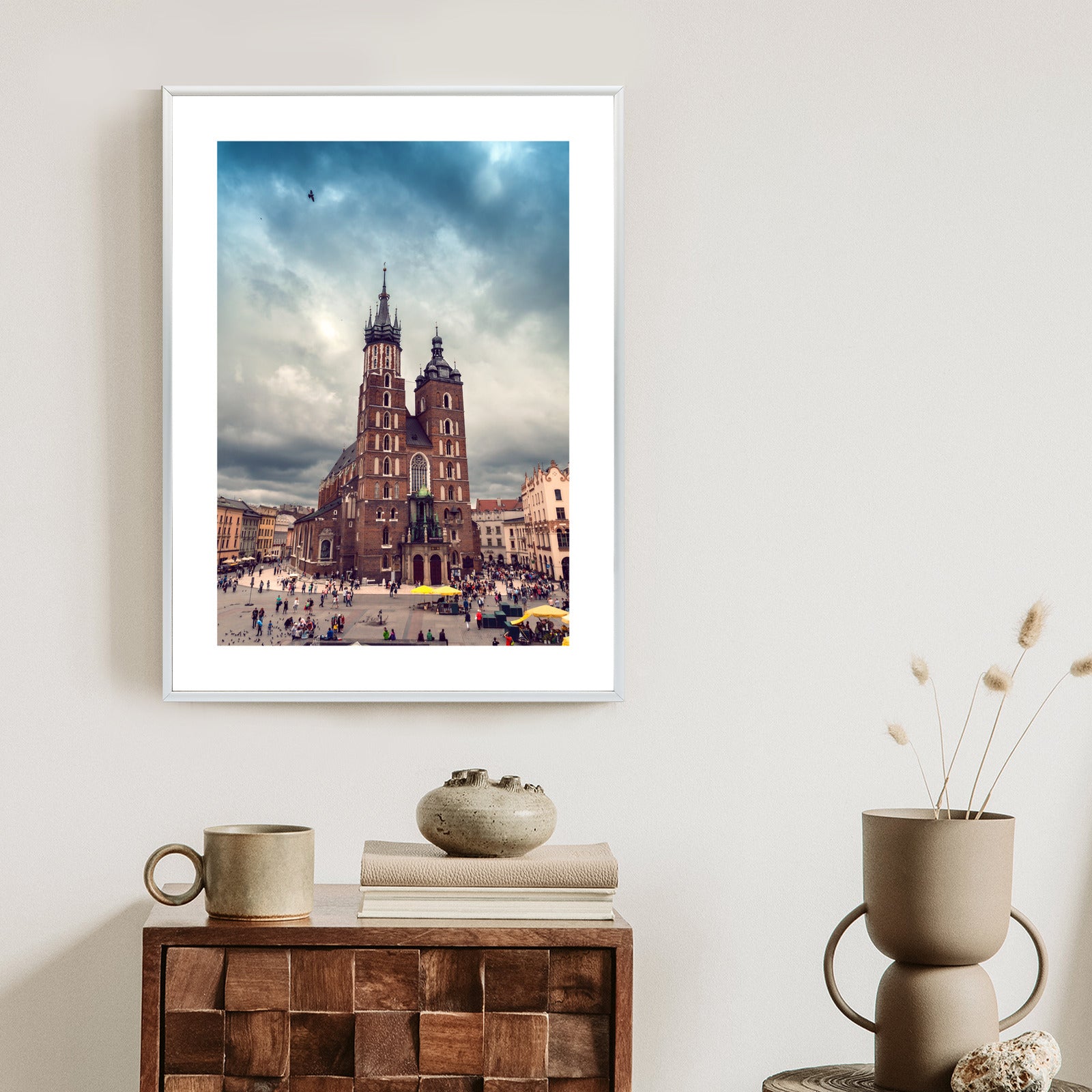 Plakat Malownicze Niebo Nad Kościołem Mariackim Rama Aluminiowa Kolor Czarny