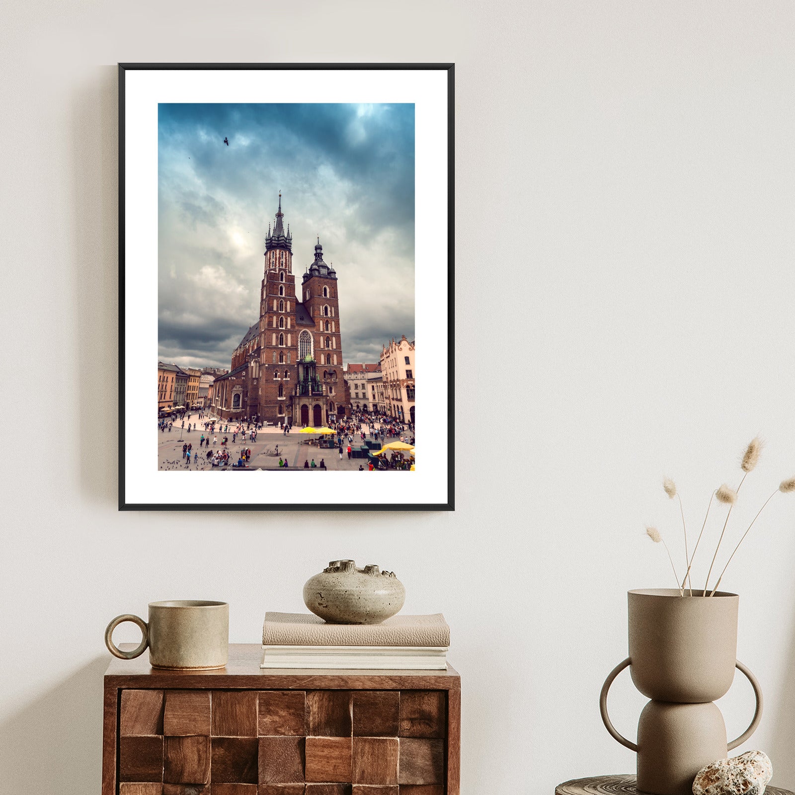 Plakat Malownicze Niebo Nad Kościołem Mariackim Rama Aluminiowa Kolor Czarny