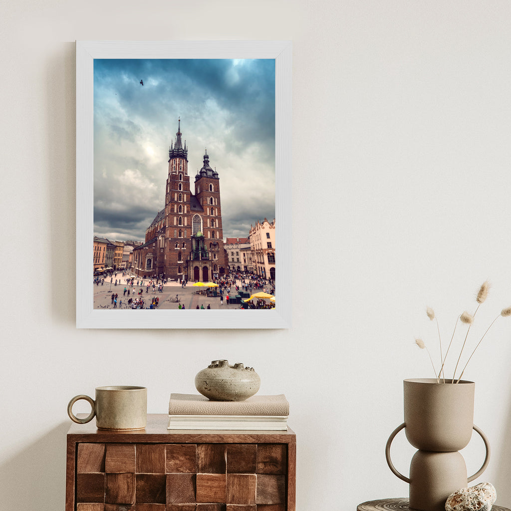 Plakat Malownicze Niebo Nad Kościołem Mariackim Rama Aluminiowa Kolor Czarny