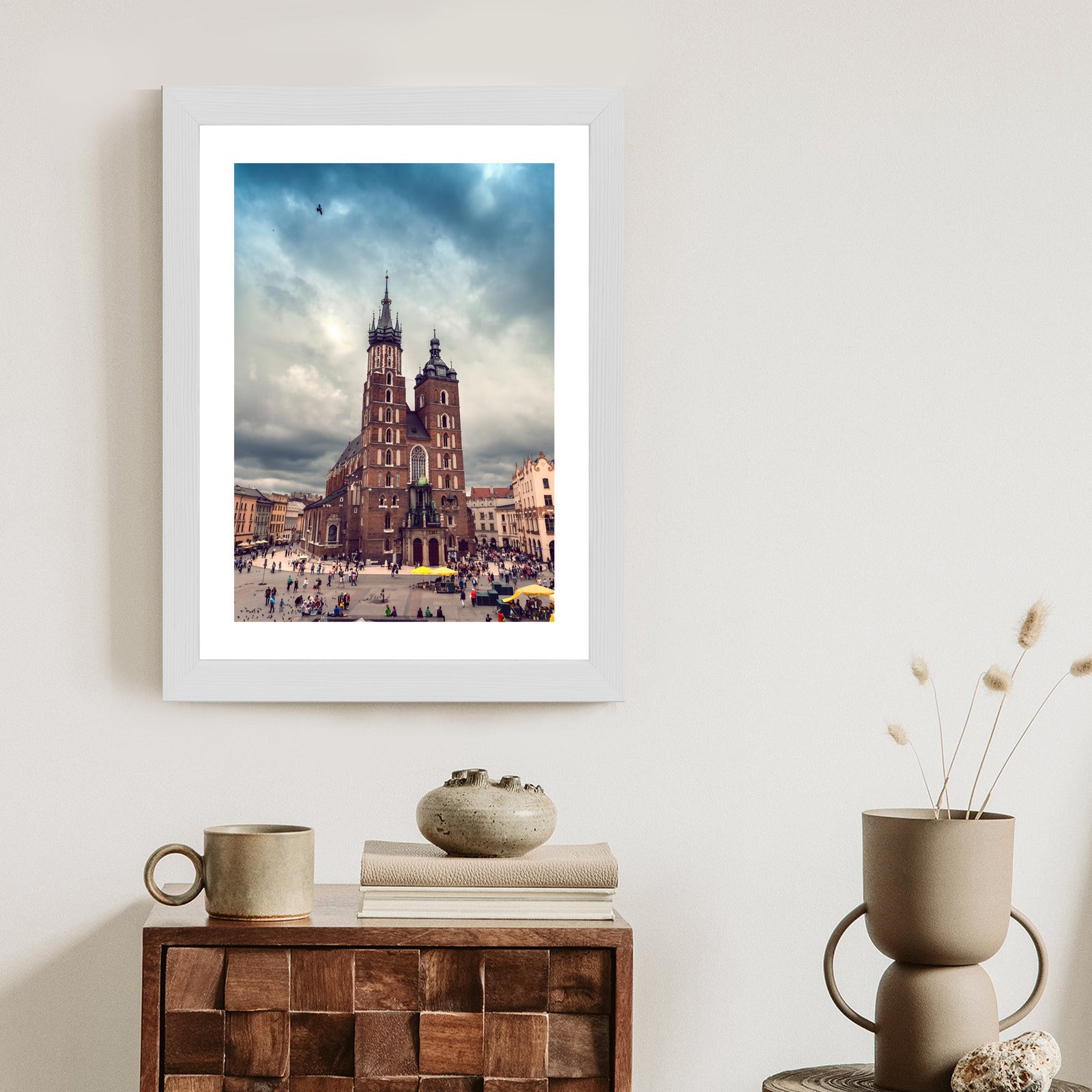 Plakat Malownicze Niebo Nad Kościołem Mariackim Rama Aluminiowa Kolor Czarny