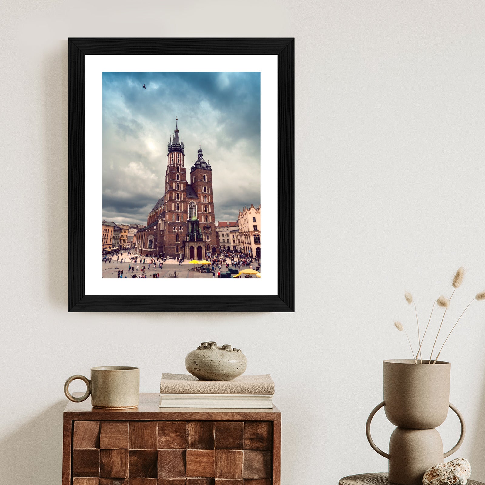 Plakat Malownicze Niebo Nad Kościołem Mariackim Rama Aluminiowa Kolor Czarny