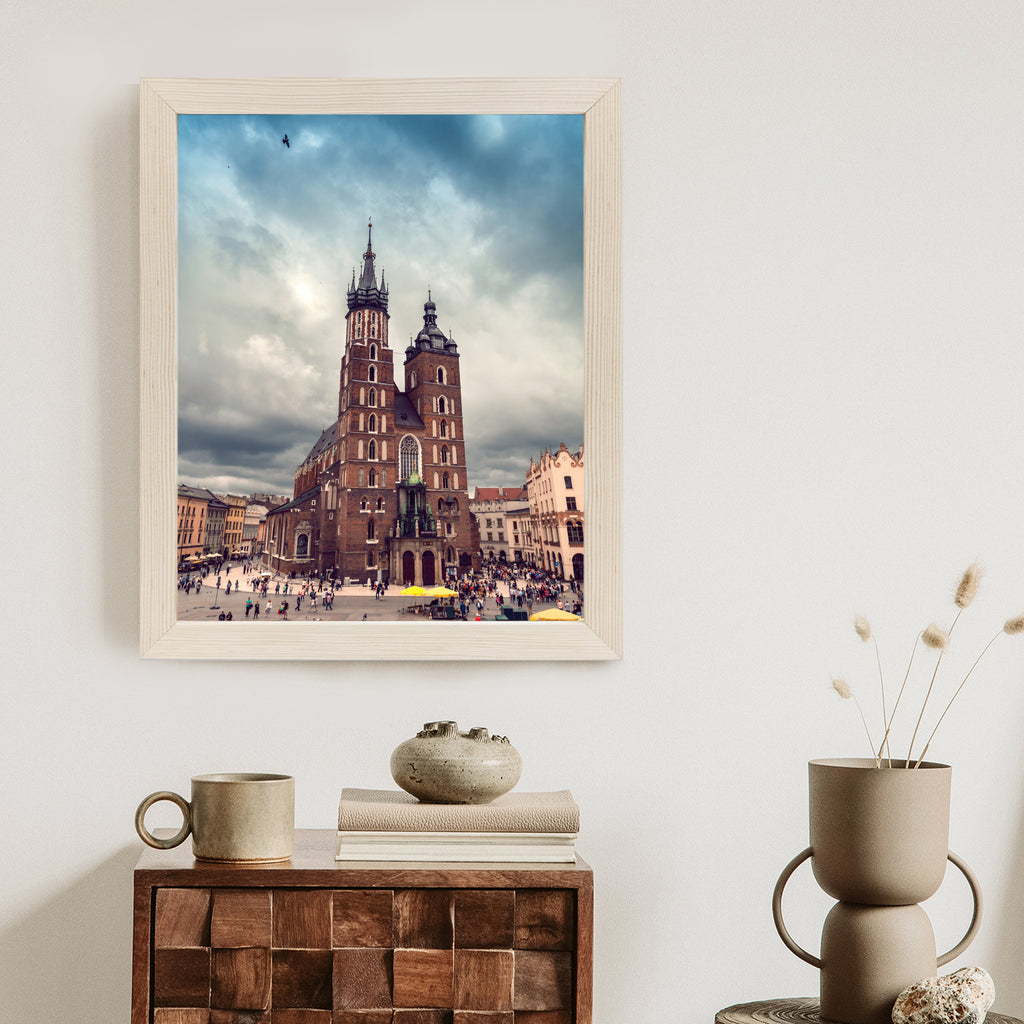 Plakat Malownicze Niebo Nad Kościołem Mariackim Rama Aluminiowa Kolor Czarny