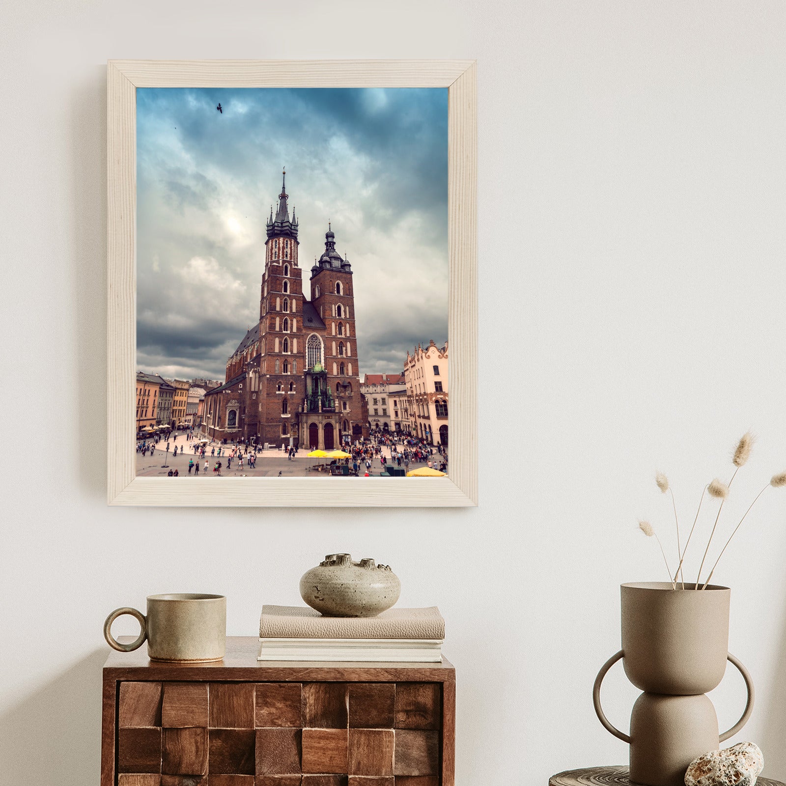 Plakat Malownicze Niebo Nad Kościołem Mariackim Rama Aluminiowa Kolor Czarny
