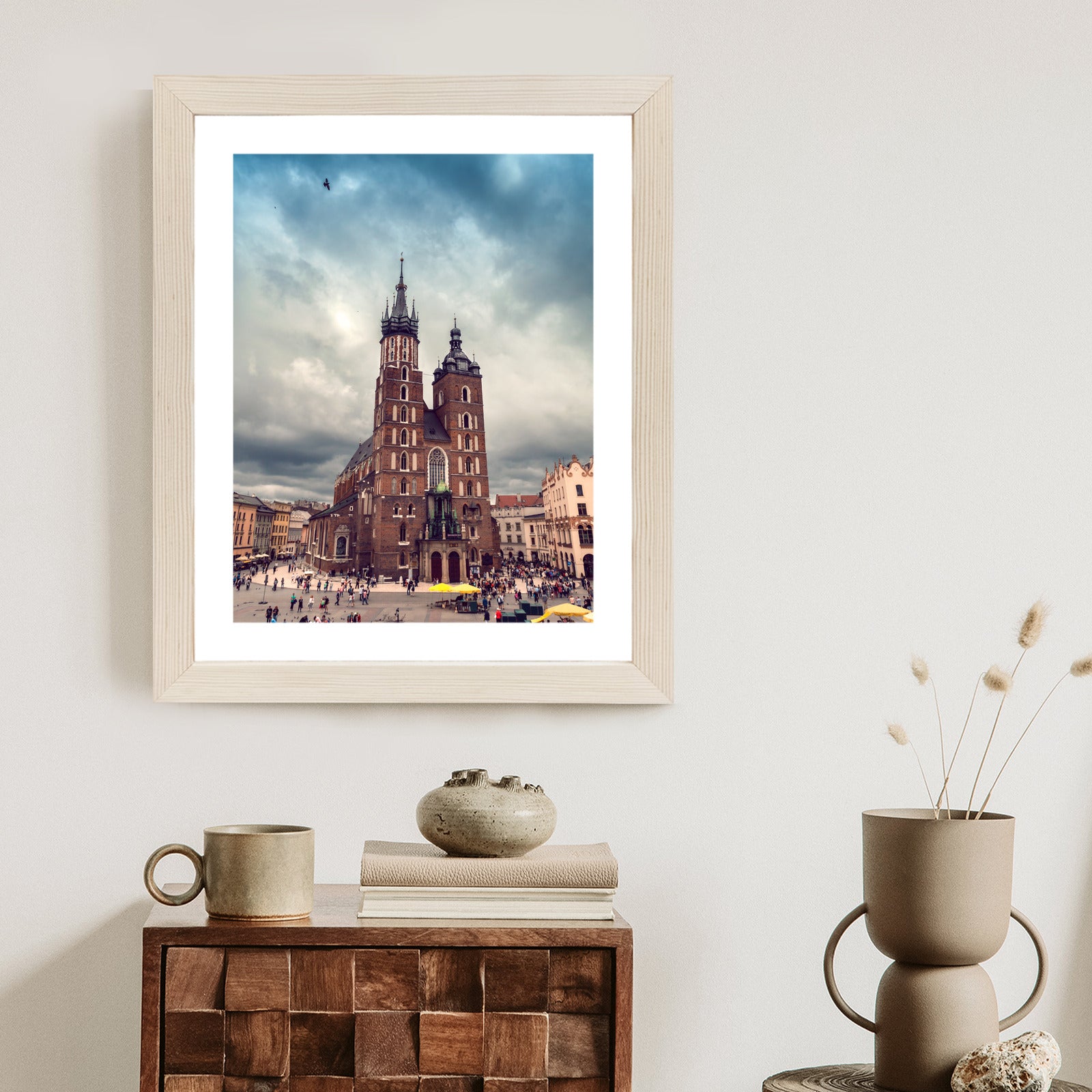 Plakat Malownicze Niebo Nad Kościołem Mariackim Rama Aluminiowa Kolor Czarny