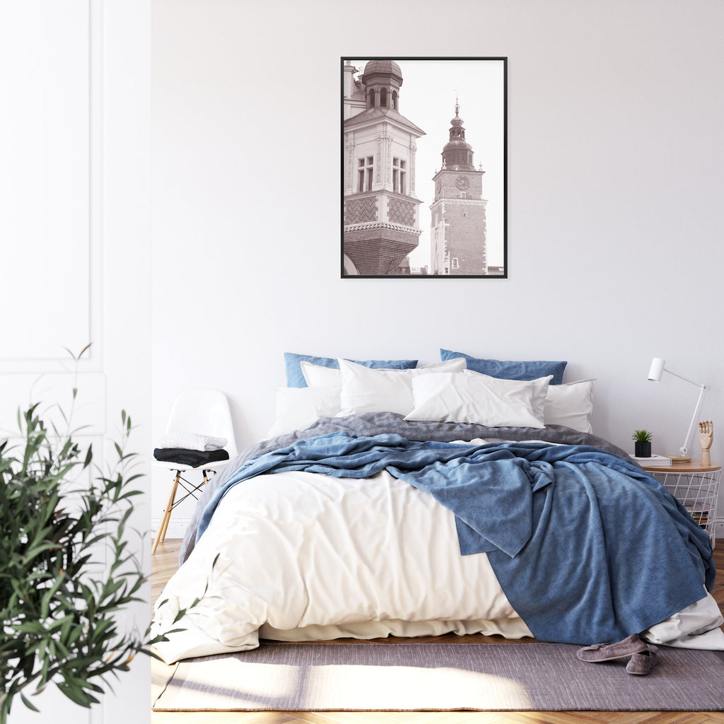 Plakat Sukiennice I Wieża Ratuszowa Kraków Rama Aluminiowa Kolor Czarny