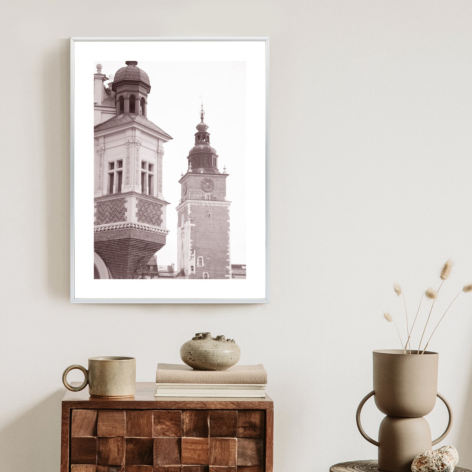 Plakat Sukiennice I Wieża Ratuszowa Kraków Rama Aluminiowa Kolor Czarny