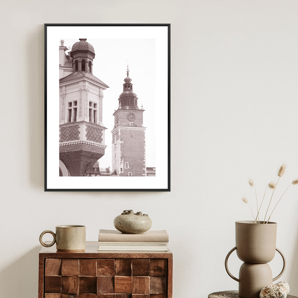 Plakat Sukiennice I Wieża Ratuszowa Kraków Rama Aluminiowa Kolor Czarny
