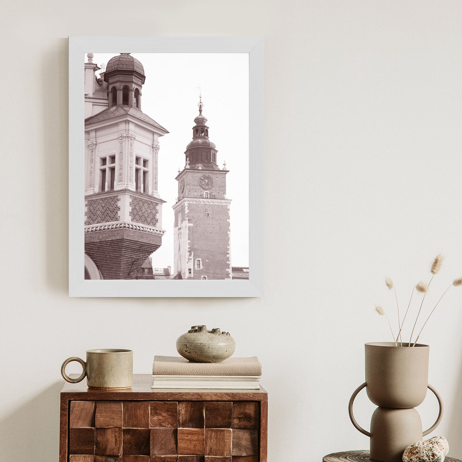 Plakat Sukiennice I Wieża Ratuszowa Kraków Rama Aluminiowa Kolor Czarny