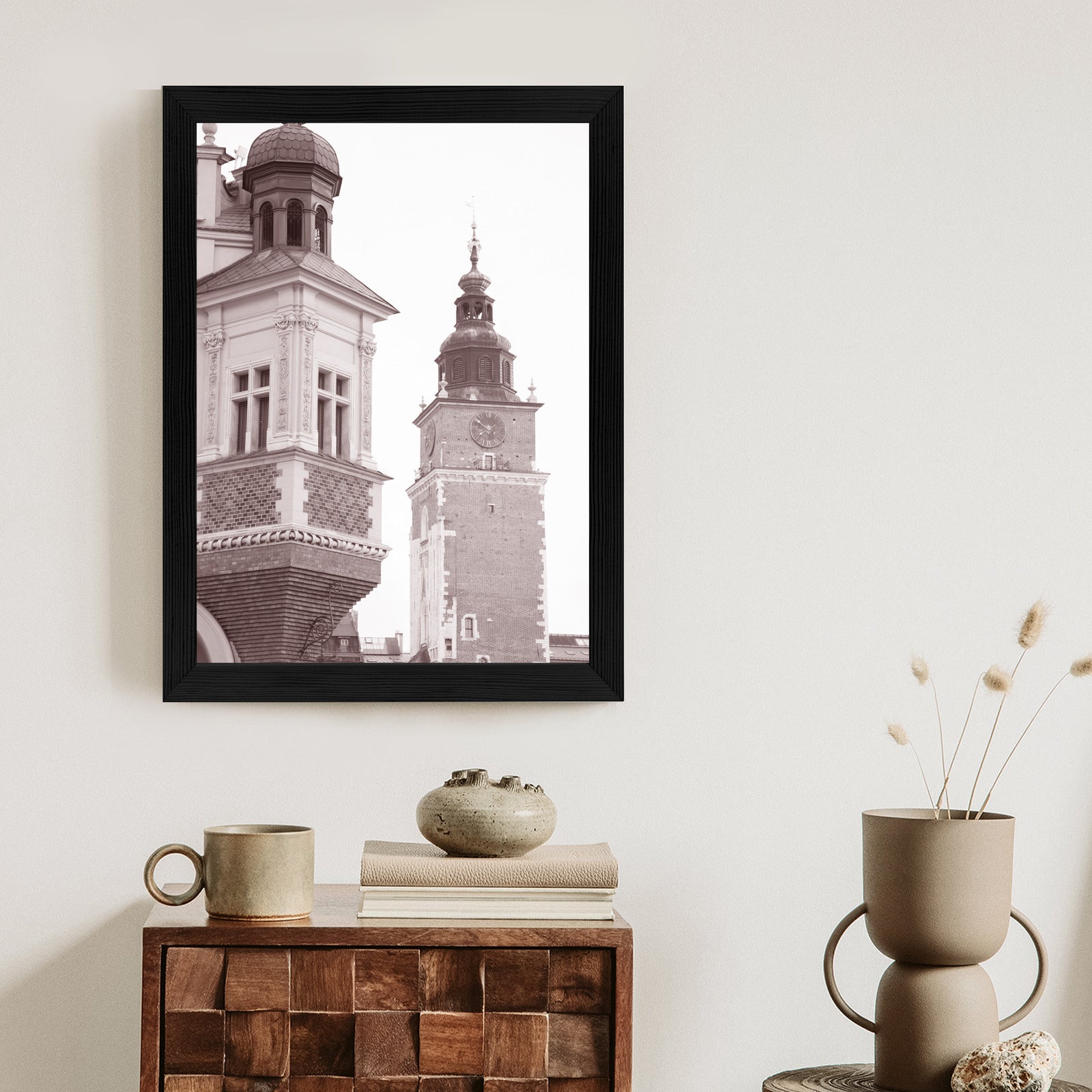 Plakat Sukiennice I Wieża Ratuszowa Kraków Rama Aluminiowa Kolor Czarny