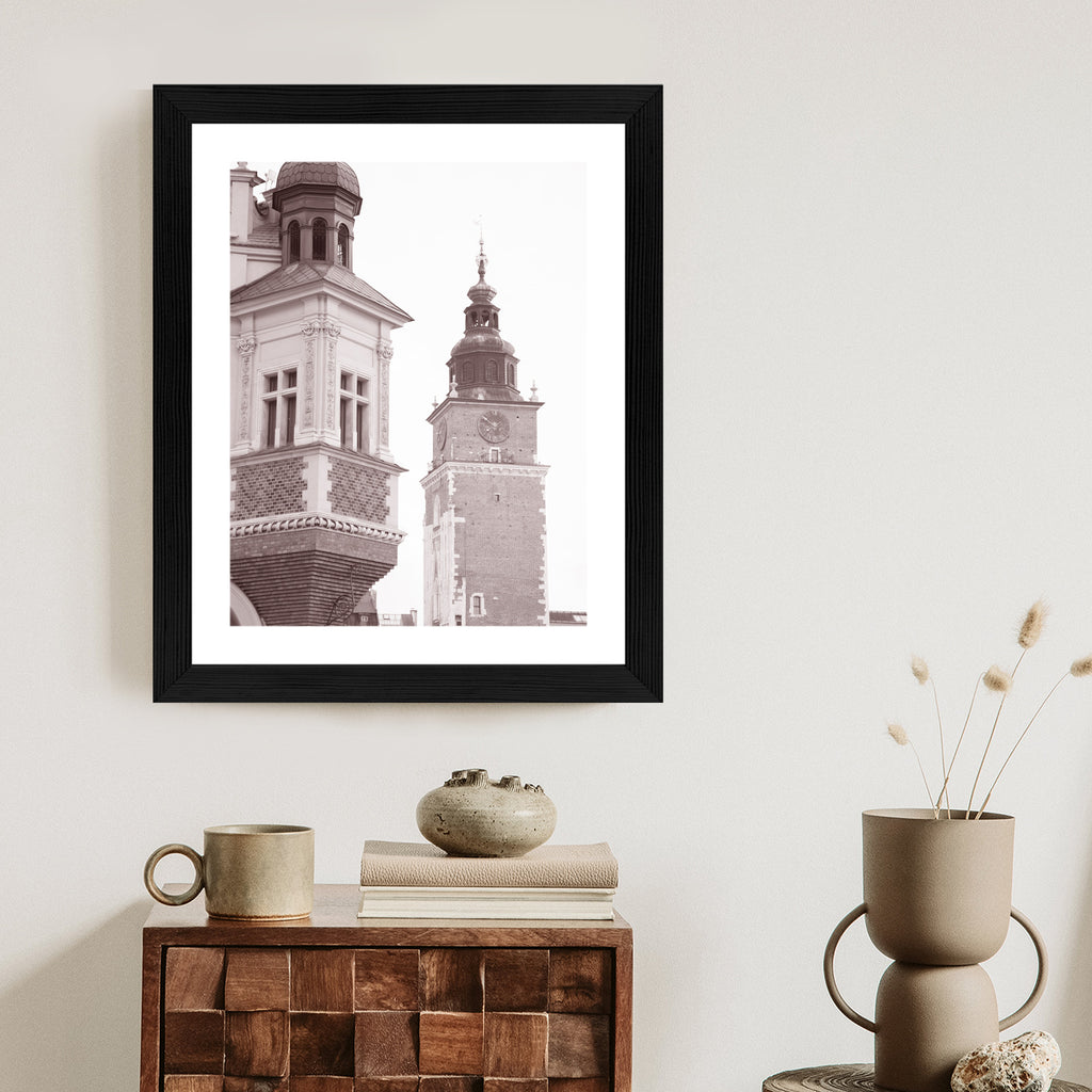 Plakat Sukiennice I Wieża Ratuszowa Kraków Rama Aluminiowa Kolor Czarny