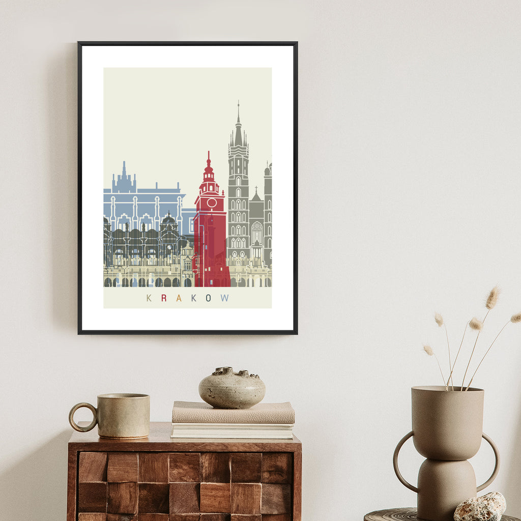 Plakat Słynna Architektura Krakowa Rama Aluminiowa Kolor Czarny