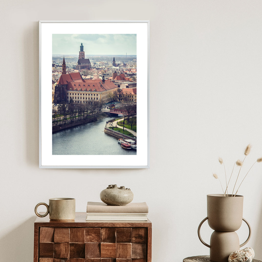 Plakat Krajobraz Krakowa Rama Drewniana Z Passe-Partout Kolor Naturalny