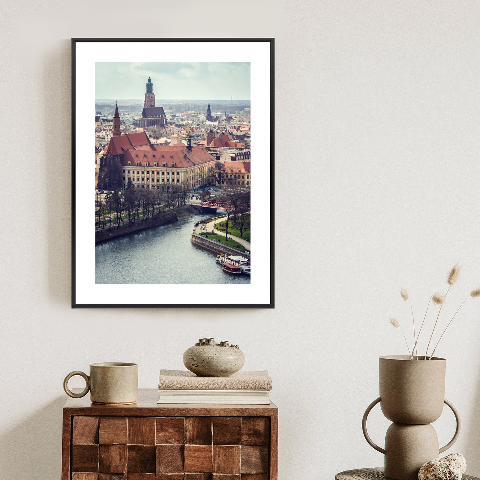 Plakat Krajobraz Krakowa Rama Drewniana Z Passe-Partout Kolor Naturalny