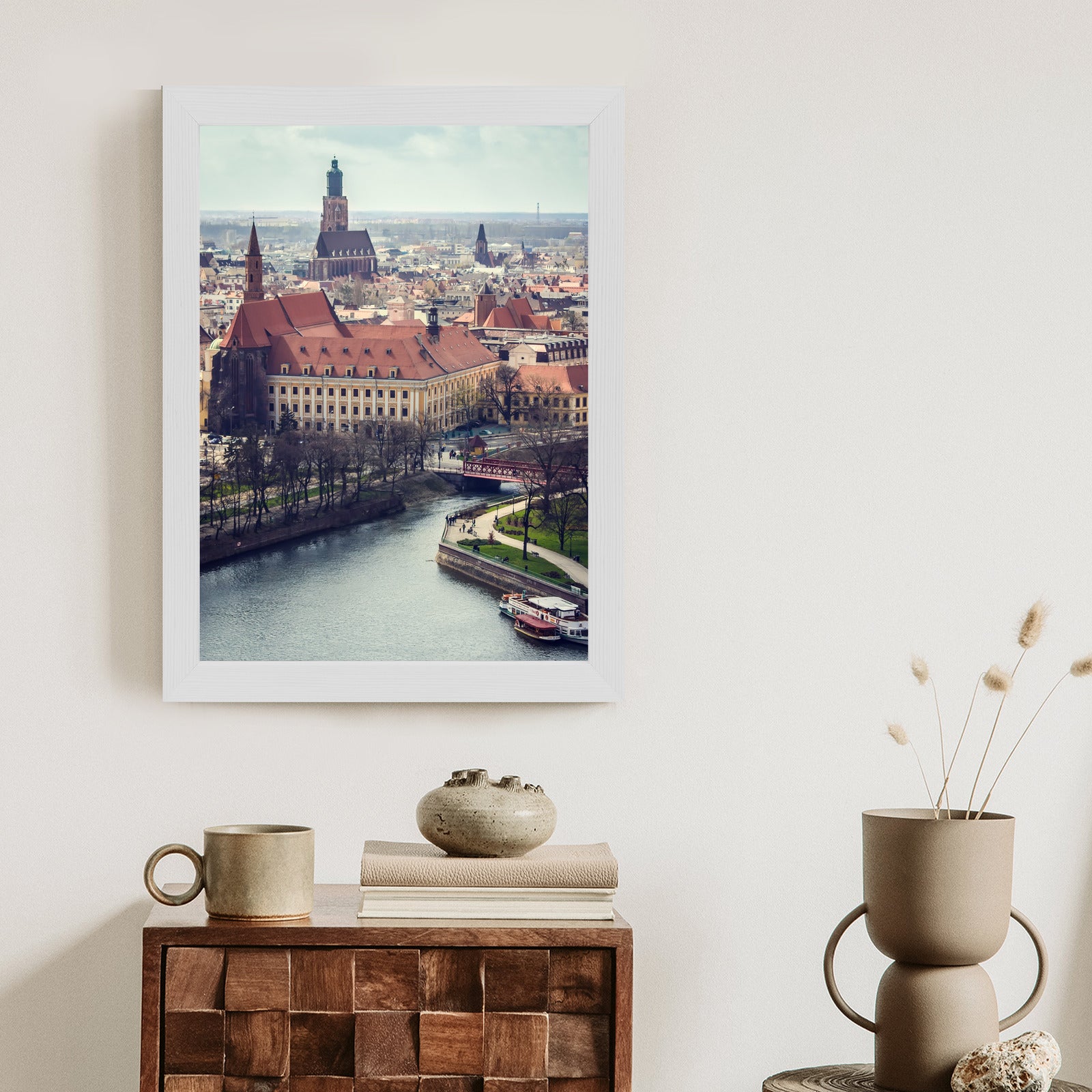 Plakat Krajobraz Krakowa Rama Drewniana Z Passe-Partout Kolor Naturalny