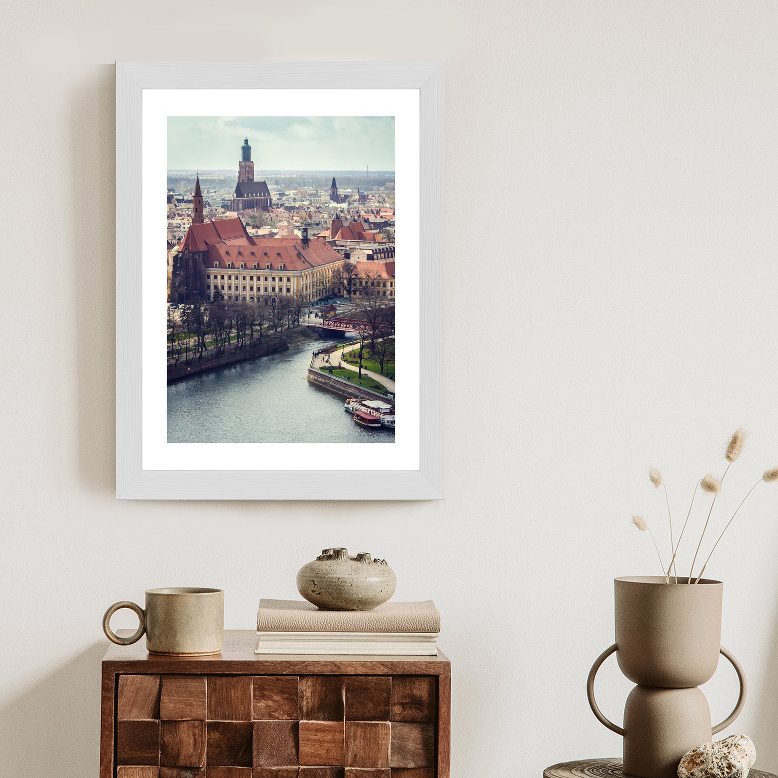 Plakat Krajobraz Krakowa Rama Drewniana Z Passe-Partout Kolor Naturalny