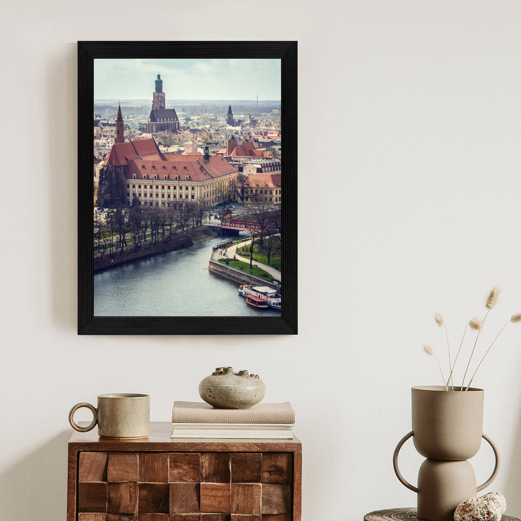Plakat Krajobraz Krakowa Rama Drewniana Z Passe-Partout Kolor Naturalny