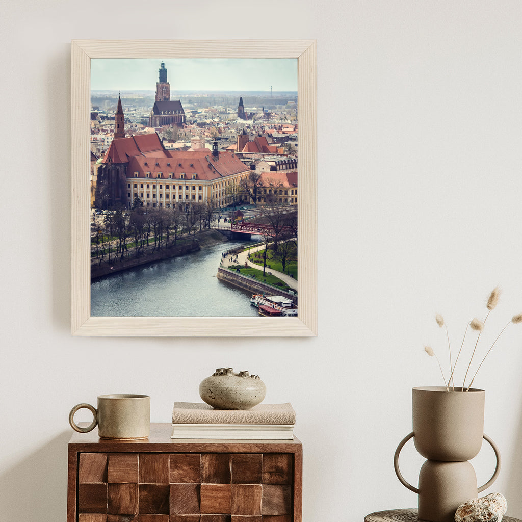 Plakat Krajobraz Krakowa Rama Drewniana Z Passe-Partout Kolor Naturalny