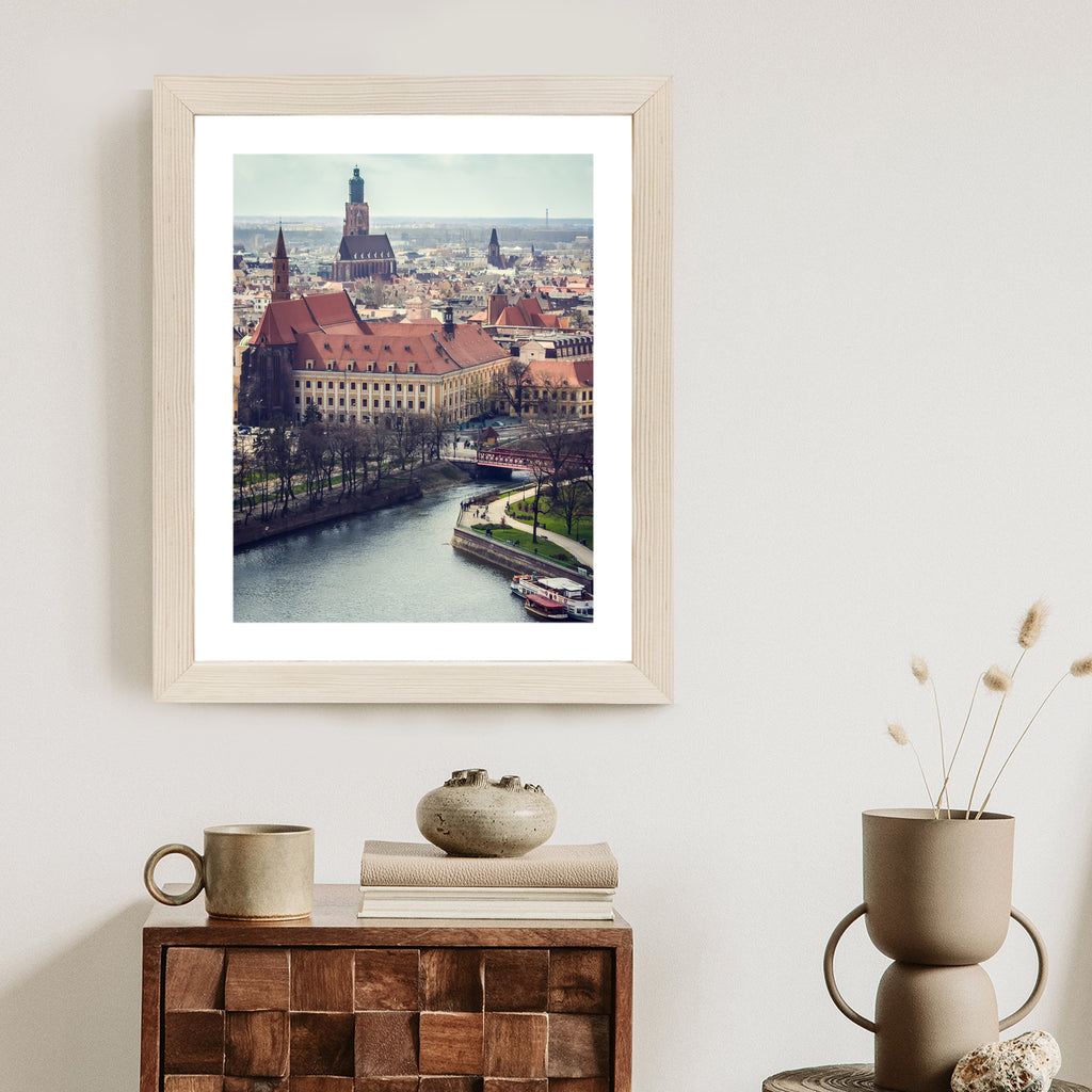 Plakat Krajobraz Krakowa Rama Drewniana Z Passe-Partout Kolor Naturalny