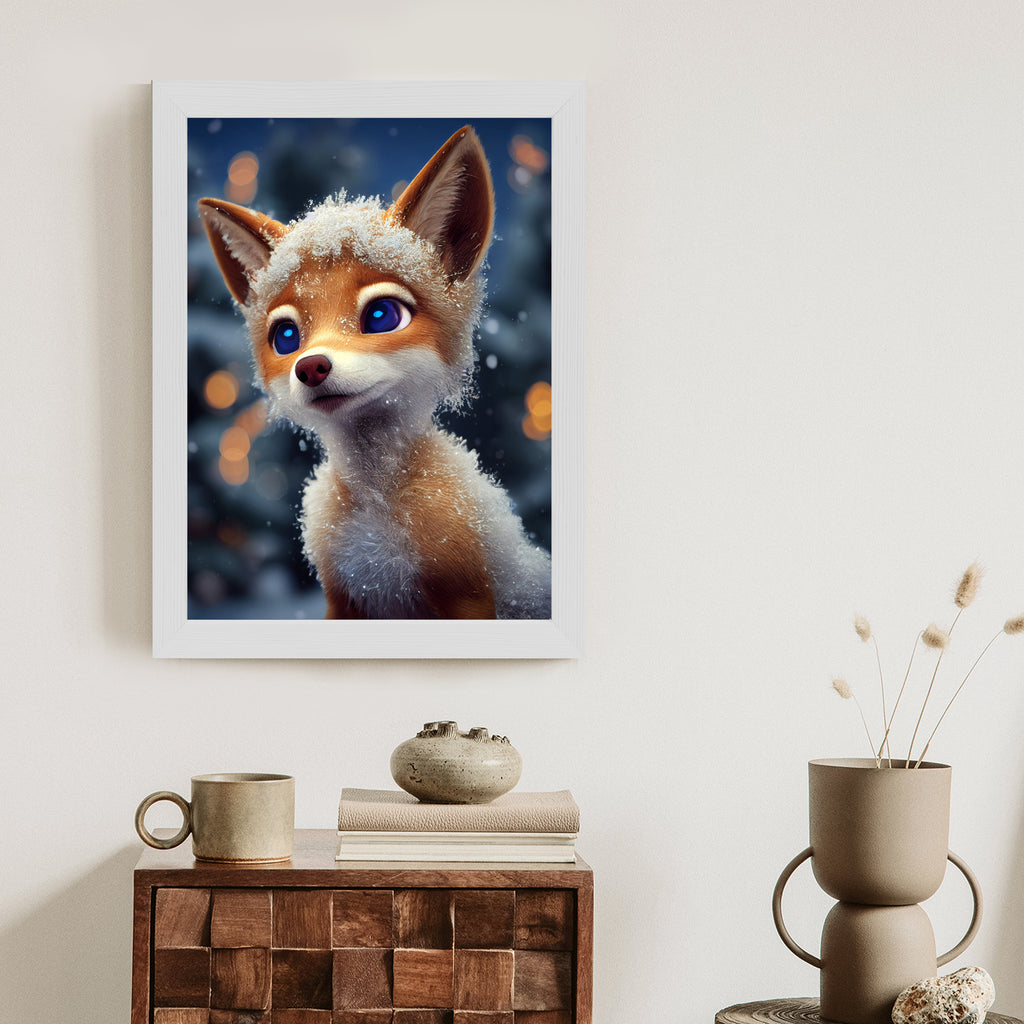 Plakat Młody Lisek W Śniegu