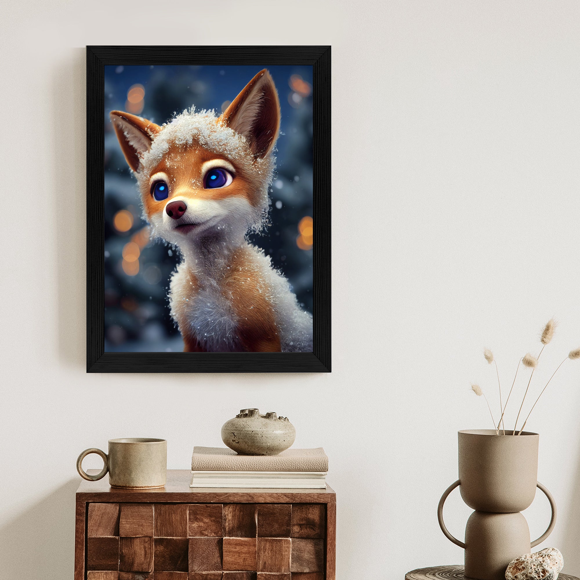 Plakat Młody Lisek W Śniegu