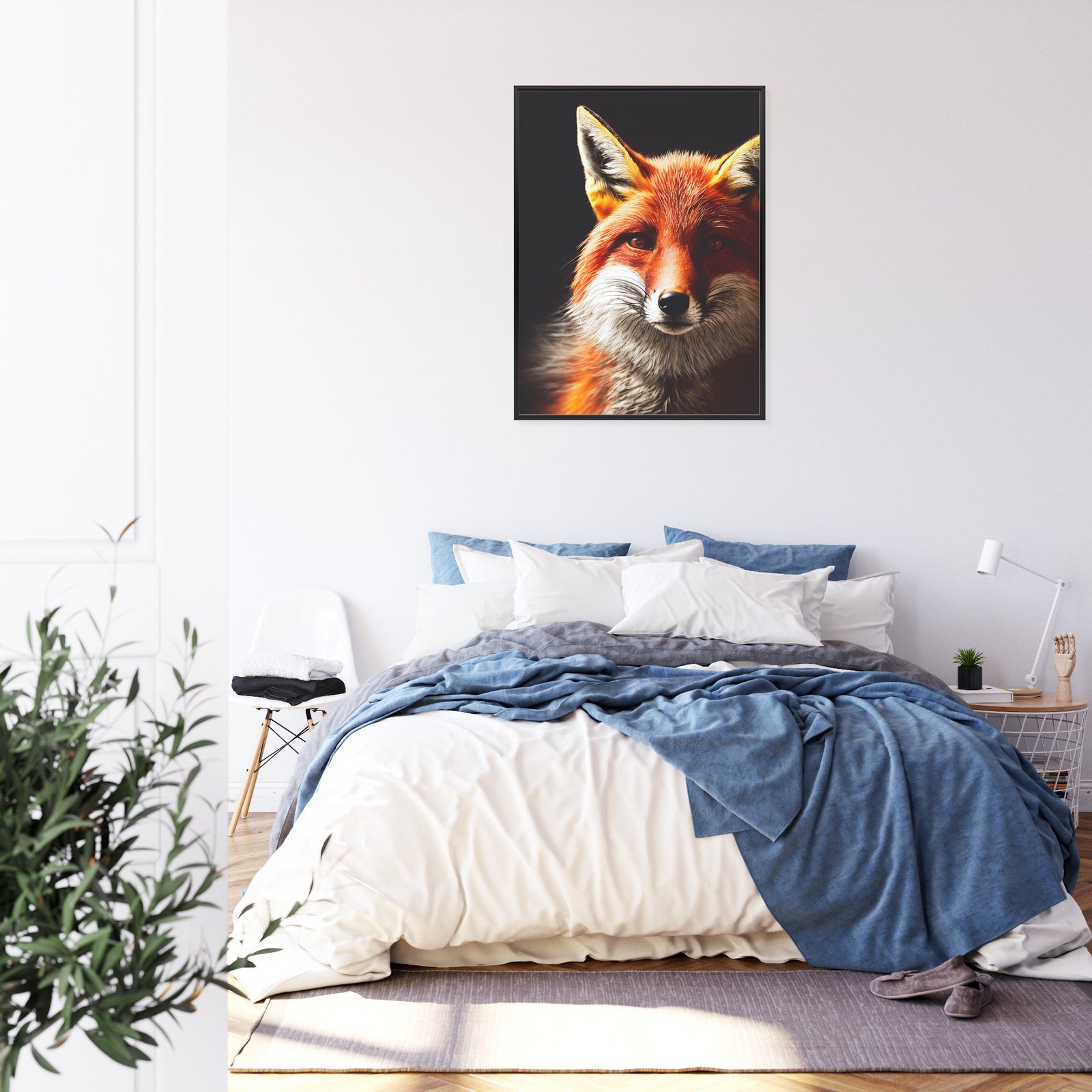 Plakat Realistyczny Portret Lisa Rama Drewniana Z Passe-Partout Kolor Naturalny