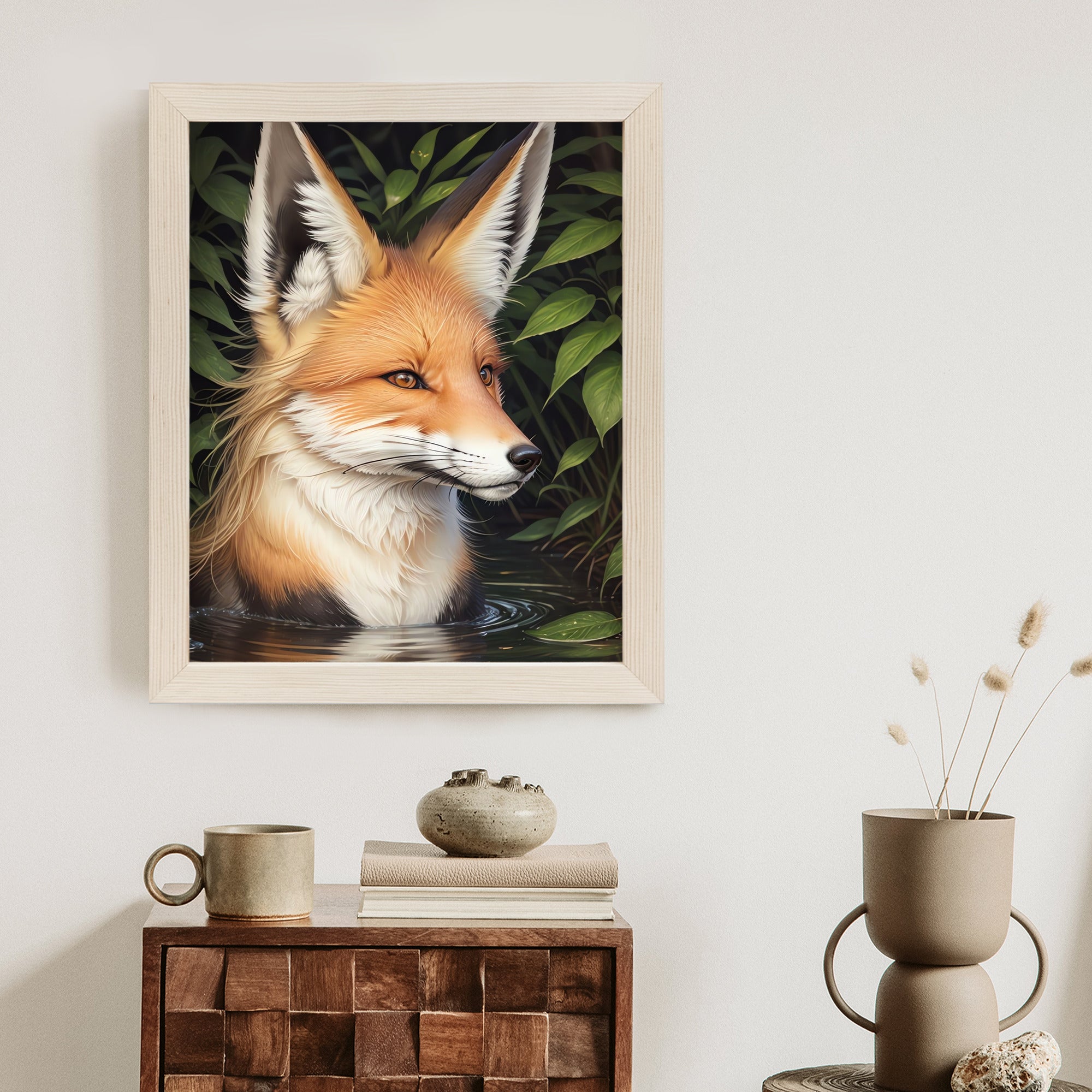 Plakat Portret Lisa W Wodzie Rama Drewniana Z Passe-Partout Kolor Naturalny