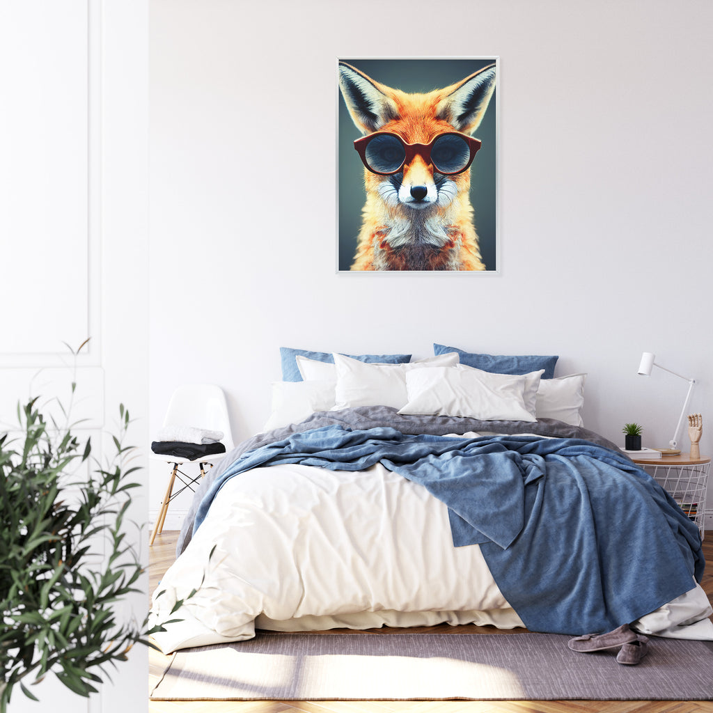 Plakat Portret Lisa W Okularach Rama Drewniana Z Passe-Partout Kolor Naturalny