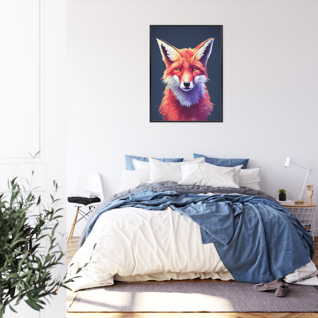Plakat Rudy Lis Portret Rama Aluminiowa Z Passe-Partout Kolor Srebrny