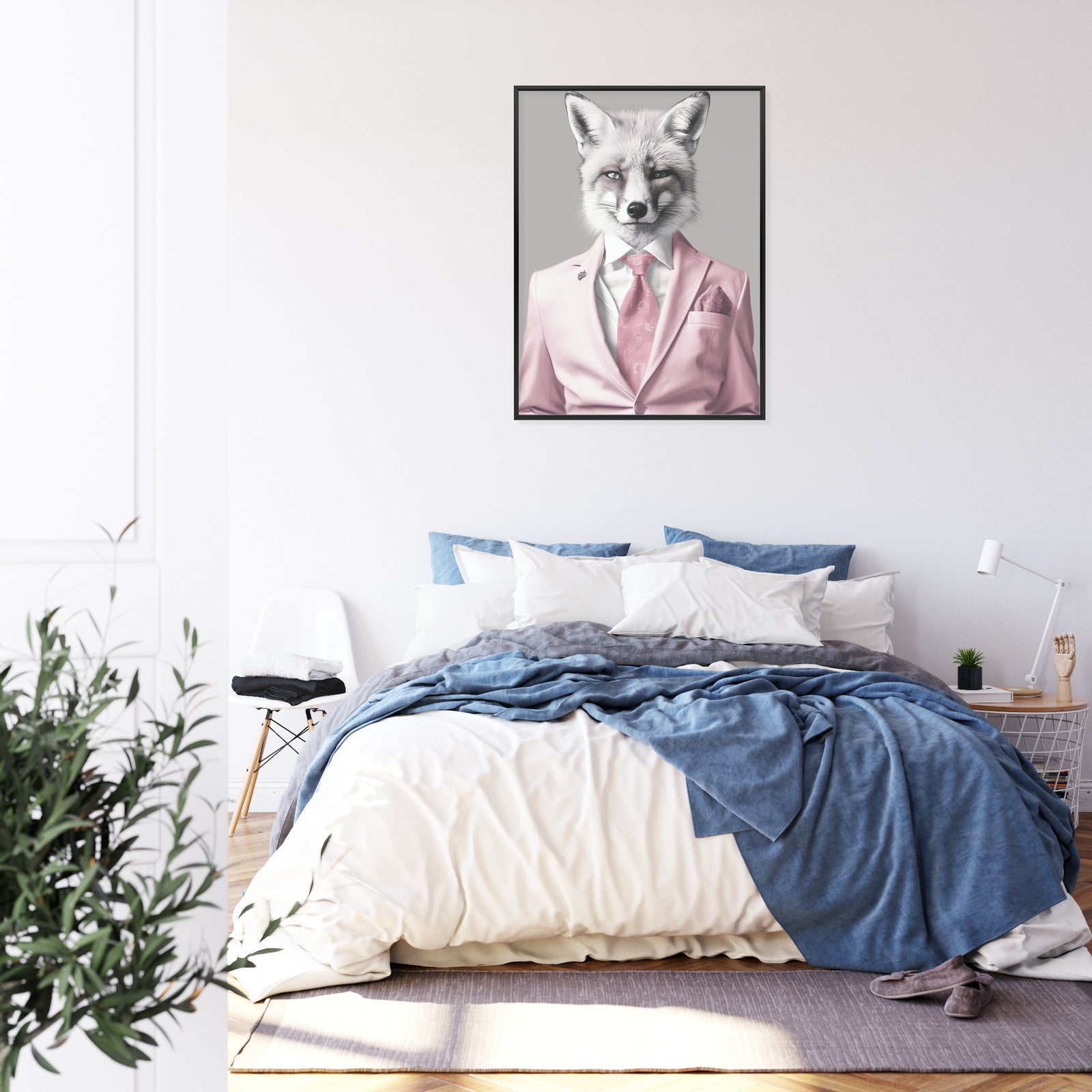 Plakat Lis Ubrany W Garnitur Rama Drewniana Z Passe-Partout Kolor Naturalny