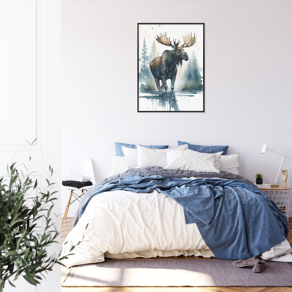 Plakat Łoś Malowany Akwarelami