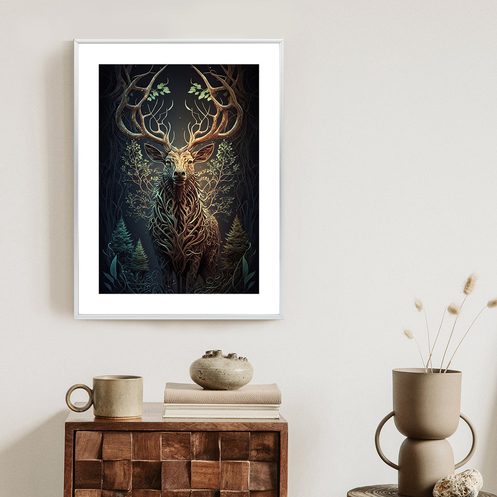 Plakat Leśny Jeleń Na Ilustracji