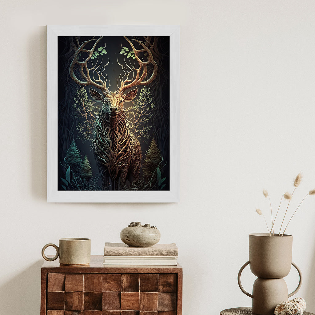 Plakat Leśny Jeleń Na Ilustracji