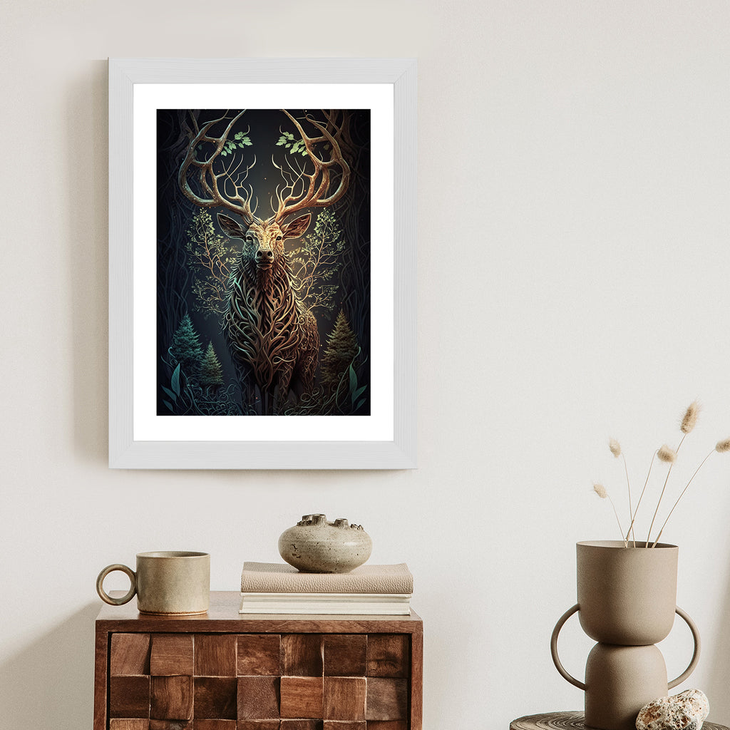 Plakat Leśny Jeleń Na Ilustracji