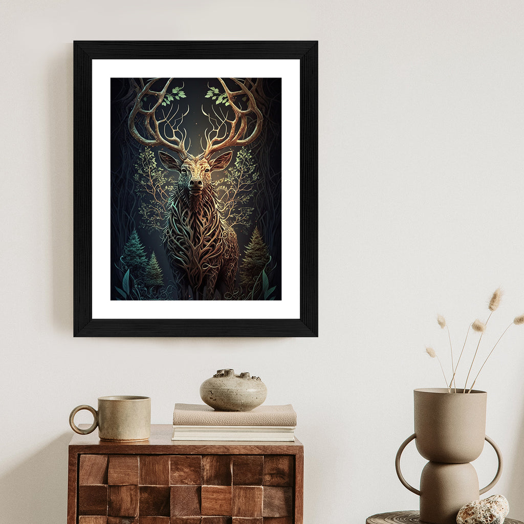 Plakat Leśny Jeleń Na Ilustracji