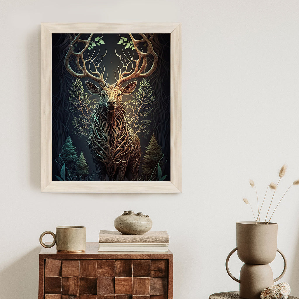 Plakat Leśny Jeleń Na Ilustracji