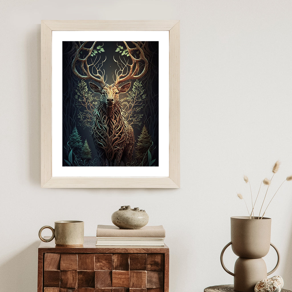 Plakat Leśny Jeleń Na Ilustracji